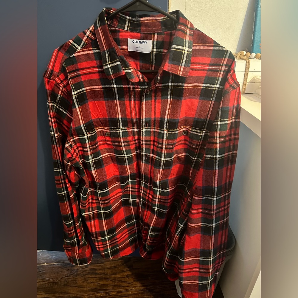 Holiday Red XL Old Navy Flannel Shirt for Men